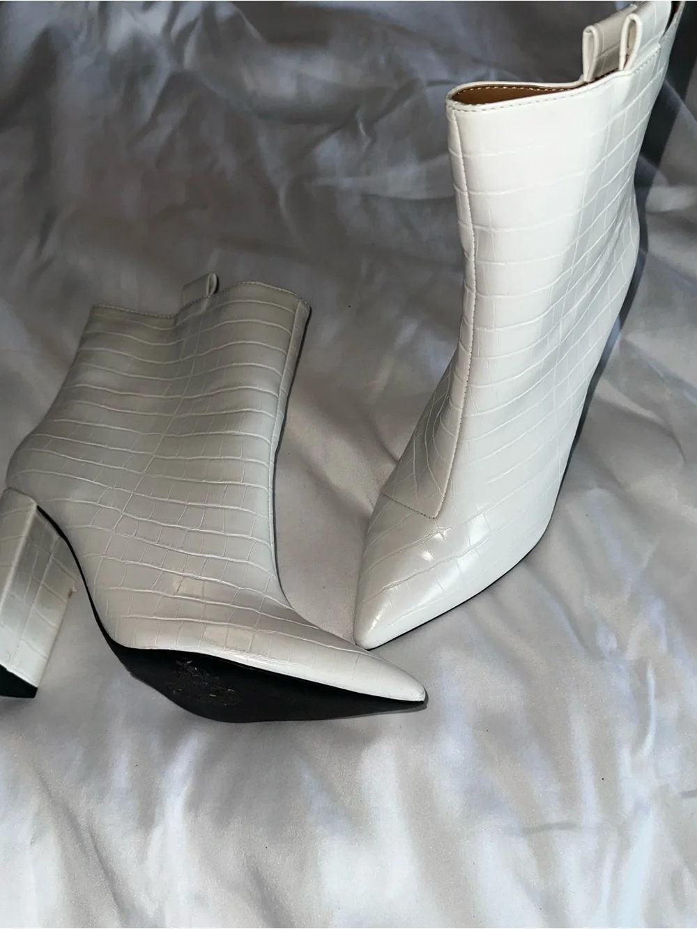 White Heeled Ankle Boots